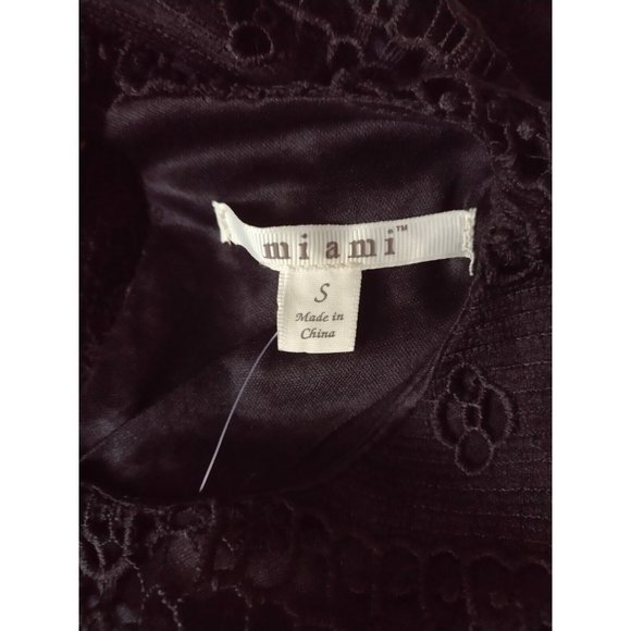 Francesca's Miami Crotchet Lace Overlay Dress Size S Black Sleeveless Boho - Picture 7 of 11